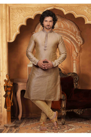 Golden Color Silk Kurta Set